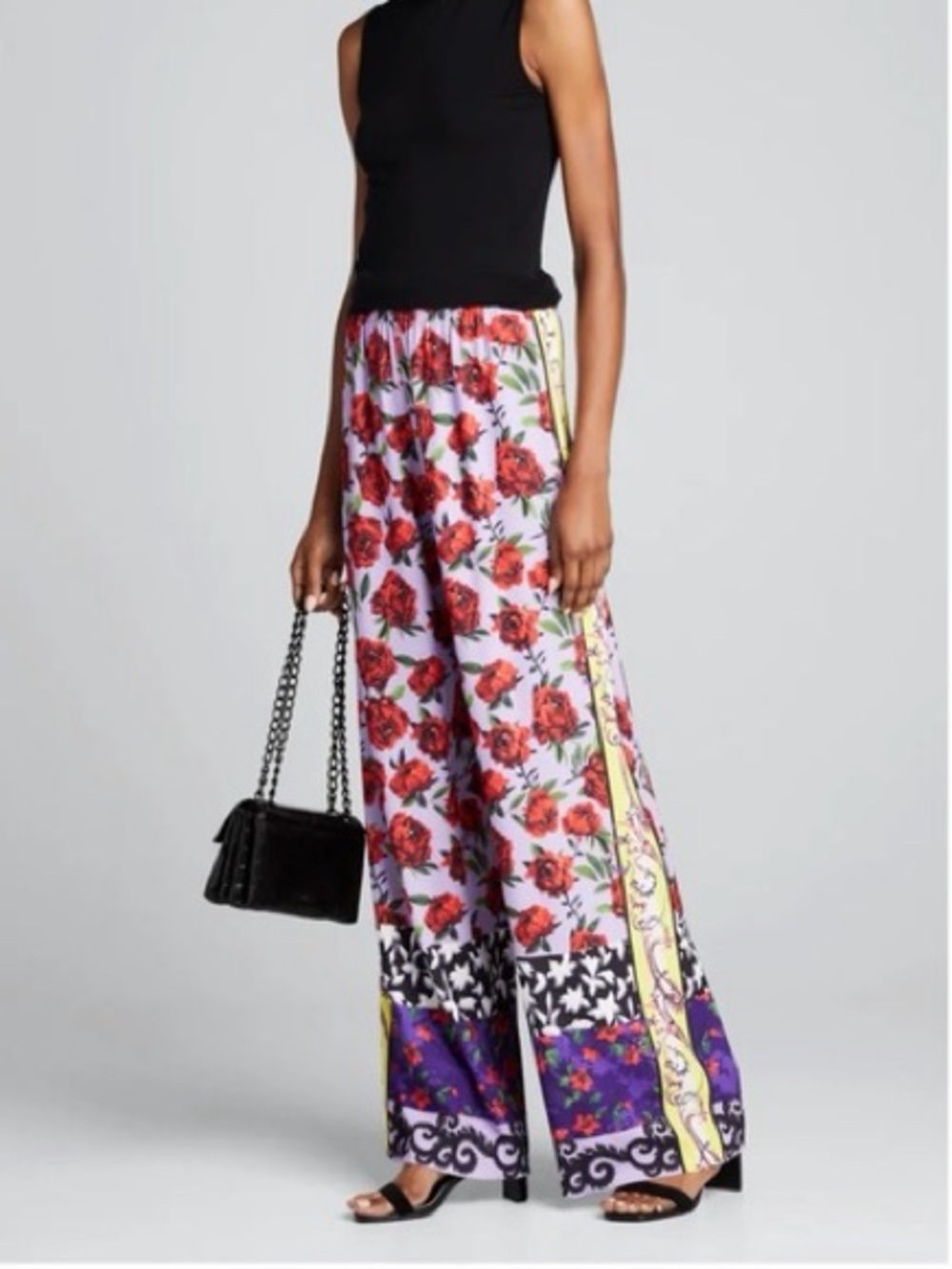 Alice + Olivia Elba Floral Affair Border pants